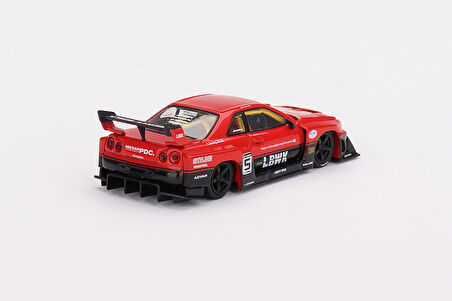 Mini GT 843 Nissan LB-ER34 Super Silhouette SKYLINE Red/Black 1/64