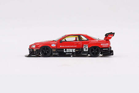 Mini GT 843 Nissan LB-ER34 Super Silhouette SKYLINE Red/Black 1/64