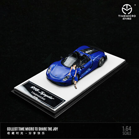 TimeMicro 1:64 Porsche 918 Koyu Mavi Figürlü Sürüm