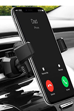 Araç Havalandırmasına Takılan Dönebilen Güçlü Telefon Tutucu HR11