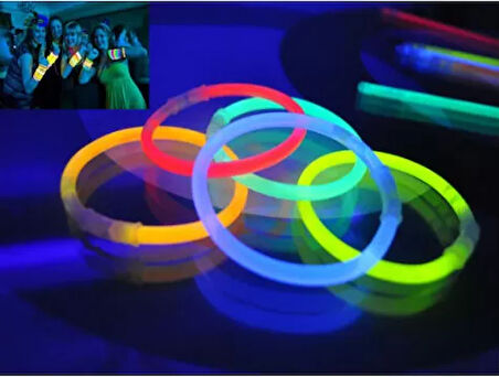 10 Adet Karanlıkta Işık Veren Bracelet Fosforlu Kırılan Çubuk Bileklik