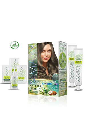 2 Paket Natural Beauty Amonyaksız Saç Boyası 8.11 Yoğun Açık Küllü Kumral