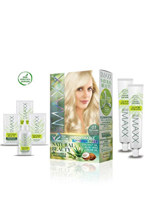 2 Paket Natural Beauty Amonyaksız Saç Boyası 0.1 Platin Sarısı