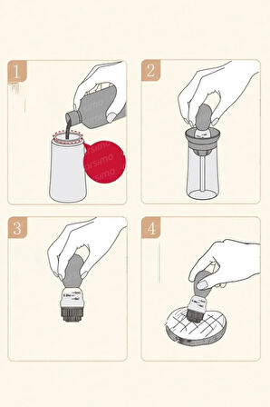 Hazneli Silikon Yağ Sos Ve Yumurta Fırçası Yağ Fırçası Yağlık Silikon Fırçalı Yağdanlık TOPTANBULURUM-İND687