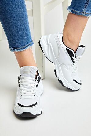 Tonny Black Beyaz Siyah Unisex Spor Ayakkabı Zyp Beyaz Siyah-36