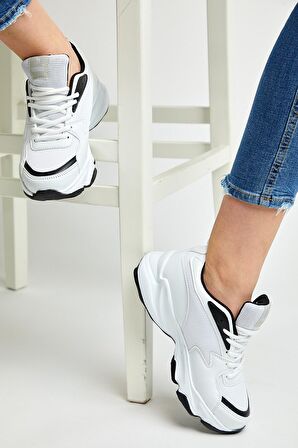 Tonny Black Beyaz Siyah Unisex Spor Ayakkabı Zyp Beyaz Siyah-36