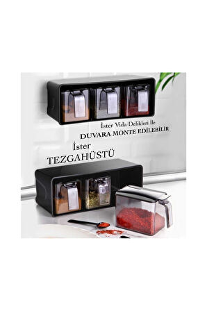 3 Lü Baharatlık Set Duvar Askılı    -L677