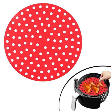 TOPTANBULURUM Renkli Isıya Dayanıklı Yıkanılabilir Silikon Fırın Ve Airfryer Yuvarlak Pişirme Matı 23 Cm