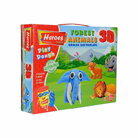 ERN-571 Heroes 3D Orman Hayvanları Seti - Eren Eğitici Oyuncak