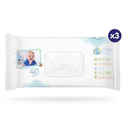 Sleepy Bio Natural Islak Havlu Mendil 3x40 120 Yaprak