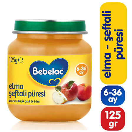 Bebelac Elma Şeftali Püresi Kavanoz Maması 125 Gr