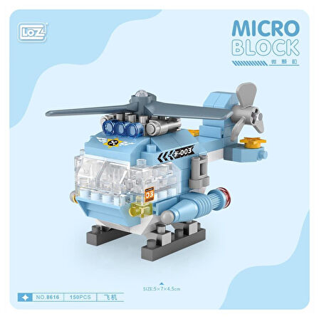 Nessiworld LZ8616 LOZ Helikopter Blok Seti Mini Poşet -Vagon life