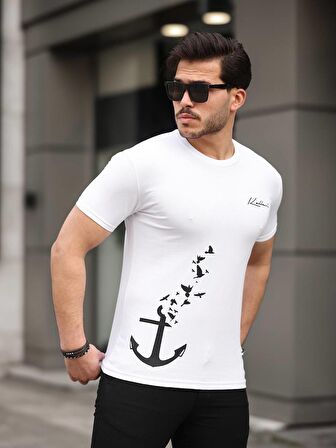 Erkek Slim Fit Bisiklet Yaka T-Shirt