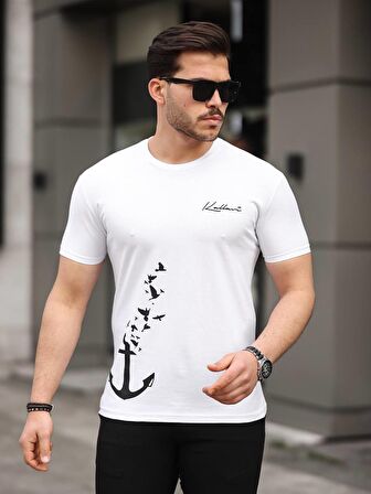 Erkek Slim Fit Bisiklet Yaka T-Shirt