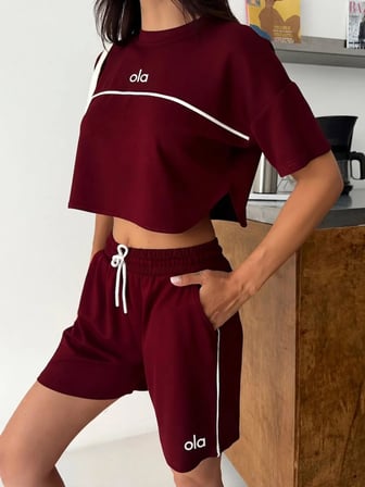 Oversize Tişört ve Şort Takım | Günlük Spor İkili Yazlık Takım