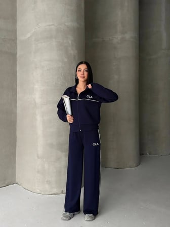 2'li Premium Kalite Nakışlı Kadın Günlük Spor Takım