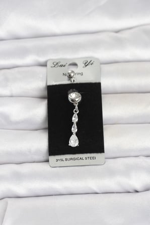 316L Cerrahi Çelik Sallantılı Damla Model Göbek Piercing