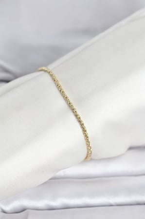 CM 14K Gold Renk Burgulu Zincir Model Kadın Bileklik