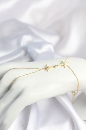 Pirinç Gold Renk Kutup Yıldızı Model Zirkon Taşlı Şahmeran