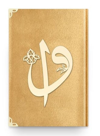 Orta Elif-Vav Kadife (1036 Gold) 2 Renkli Kuranı Kerimler