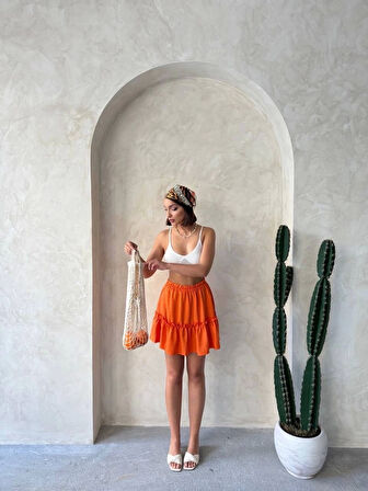 Çingene Keten Etek Turuncu S24808