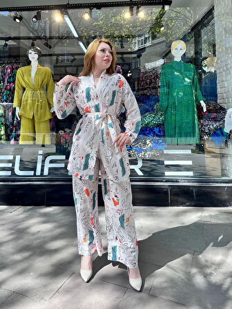 Ceketli Baskılı Takım