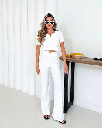 V Aksesuarlı Ottoman Takım Beyaz S255850