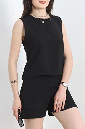 Şortlu Ayrobin Takım Siyah