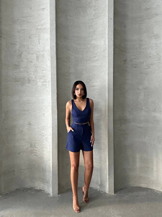 Şortlu Keten Takım S255014