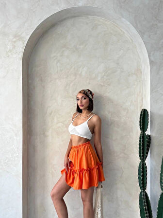 Çingene Keten Etek Turuncu S24808