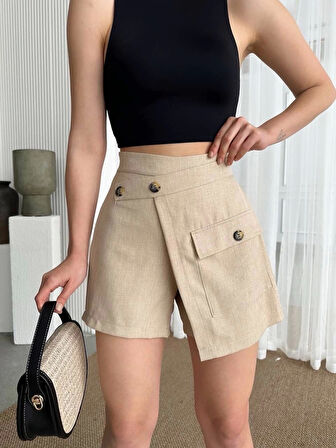 Tek Cepli Şort Etek