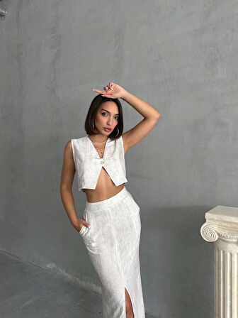 Çilek Takım Etek Yelek