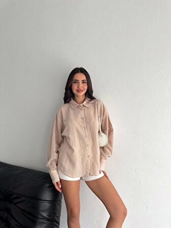 Çizgili Oversize Gömlek