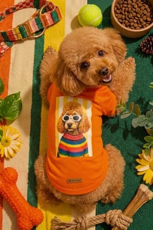 Köpek Tişörtü, Pamuklu Penye Kumaş, Küçük ve Orta Irklar İçin İdeal Tasarım Baskılı Köpek Tişörtü