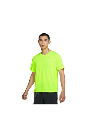 M Nk Df Miler Top Ss Erkek Koşu Tişörtü CU5992-702 Yeşil