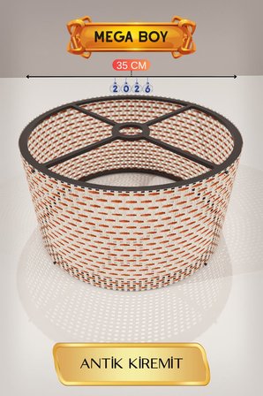 Antik Kiremit Lambader Başlığı 35 CM Mega Boy