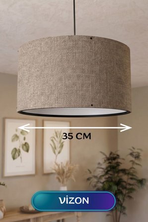 Vizon Kumaş Başlıklı Sarkıt Avize 35 CM