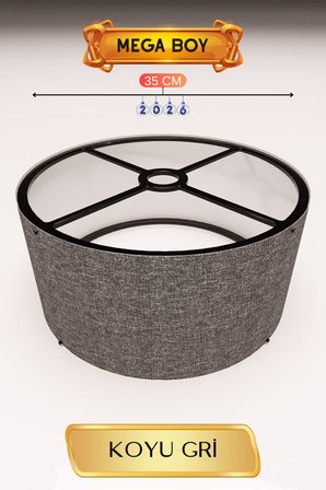 Koyu Gri Lambader Başlığı 35 CM Mega Boy