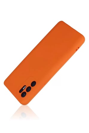 Newface Oppo Reno 6 Kılıf Nano içi Kadife Silikon - Turuncu