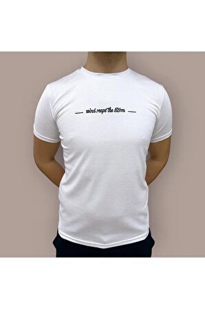 Erkek Slim Fit Enjeksiyon Baskılı Pamuklu T-Shirt