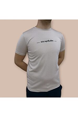 Erkek Slim Fit Enjeksiyon Baskılı Pamuklu T-Shirt