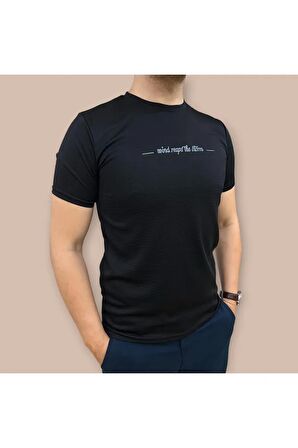 Erkek Slim Fit Enjeksiyon Baskılı Pamuklu T-Shirt