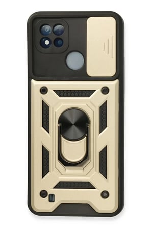 Realme C11 2021 Kılıf Pars Lens Yüzüklü Silikon - Gold