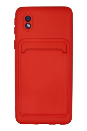 Samsung Galaxy A01 Core Kılıf Kelvin Kartvizitli Silikon - Kırmızı