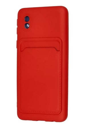 Samsung Galaxy A01 Core Kılıf Kelvin Kartvizitli Silikon - Kırmızı