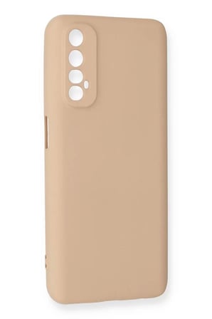 Realme 7 Kılıf Nano içi Kadife Silikon - Pudra
