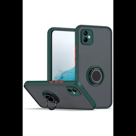 Samsung Galaxy A06 Kılıf Montreal Yüzüklü Silikon Kapak - Yeşil
