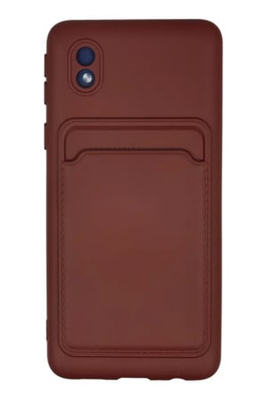 Samsung Galaxy A01 Core Kılıf Kelvin Kartvizitli Silikon - Bordo