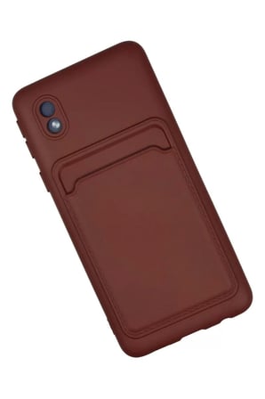 Samsung Galaxy A01 Core Kılıf Kelvin Kartvizitli Silikon - Bordo