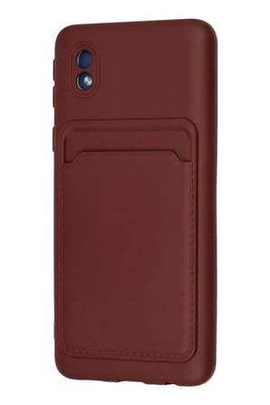 Samsung Galaxy A01 Core Kılıf Kelvin Kartvizitli Silikon - Bordo